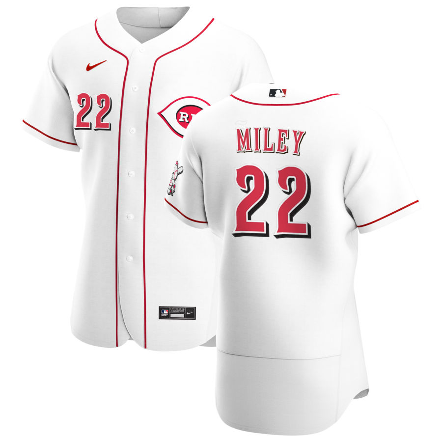 Cincinnati Reds 22 Wade Miley Men Nike White Home 2020 Authentic Player MLB Jersey
